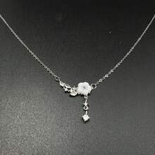 1 Piece Elegant Cherry Blossom Pendant Necklace For Women - Perfect For Any Occasion, Adds Style And Elegance To Your Look! - Bạc - Xem 2