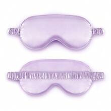 1pc Double-Sided Silk-Like Sleep Eye Mask, Blackout Eye Mask For Napping At Office, School, Travel, Great Gift For Family, Colleagues And Friends - Mauve Purple - View 5