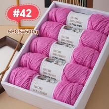 5pcs/Pack Chunky Knitting Yarn, Alpaca Knitted Blend, Handmade Sweater, Scarf, Jacket Knitting Supplies - 5-pack - View 27