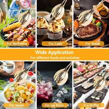 HERCHR Pinzas de Cocina Aleación Zinc, Pinzas Para Servir Buffet, Cocina Antideslizantes, Clamp Holder Comida Vintage Para La Restauración De Del Buffet - 1 - Ver 3