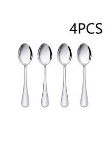 2/4/10/20 件不锈钢银色咖啡/甜点勺套装，适用于餐厅、咖啡厅、下午茶、厨房、圣诞礼物、学校用品