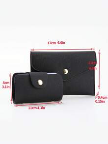 Set de 3 bolsos de mujer: bolso de hombro bordado, bolso cruzado de moda personalizado, set de bolsos - Negro - Ver 5