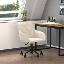vidaXL Bürostuhl Drehbar Creme Samt - Bianco - Visualizzare 1