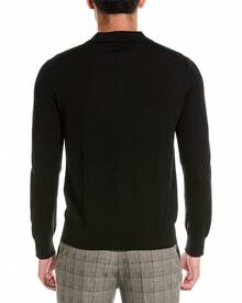 Bruno Magli Wool Polo Sweater - Black - View 3