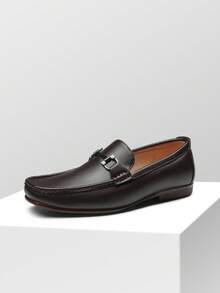 Men's Driving Loafers Slip On Casual Comfortable Dress Leather Shoes For Men Mens Dress Loafers - Cà phê nâu - Xem 1