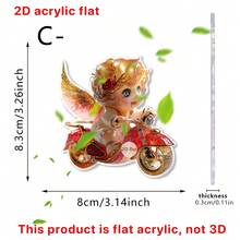 1pc Valentine's Day Love Angel 2D Acrylic Small Pendant, Transparent Acrylic With Gold Thread Couple Phone Chain Decoration, Backpack Hanging Decoration, Valentine's Day Gift - Multicolor-gold Thread - View 7