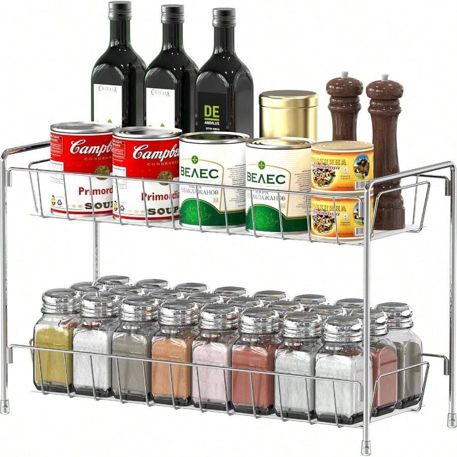 Kitchen Spice TrolleySimpleHouseware 2-Tier Kitchen Counter Organizer Spice Rack ChromeKitchen Spice Trolley - Cromo - Ver 1