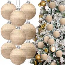 6 pièces Boules de Noël - Style Boho Ferme, Boules suspendues, Ornements rustiques neutres pour décorations d'arbre de Noël, couronnes de Noël, guirlandes, décoration de mariage d'hiver, décorations saisonnières pour la maison, thème de Noël campagnard vintage, accents de fête de Noël cosy, et projets d'artisanat rustique Décoration de maison Décorations de Noël Décoration de chambre