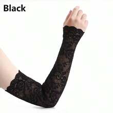 1 Pair Sexy Lingerie Accessories Lace Arm Sleeve Women Long Mesh Yarn Arm Cover Party Wear Fancy Women Glove Cosplay Darkly Mitten