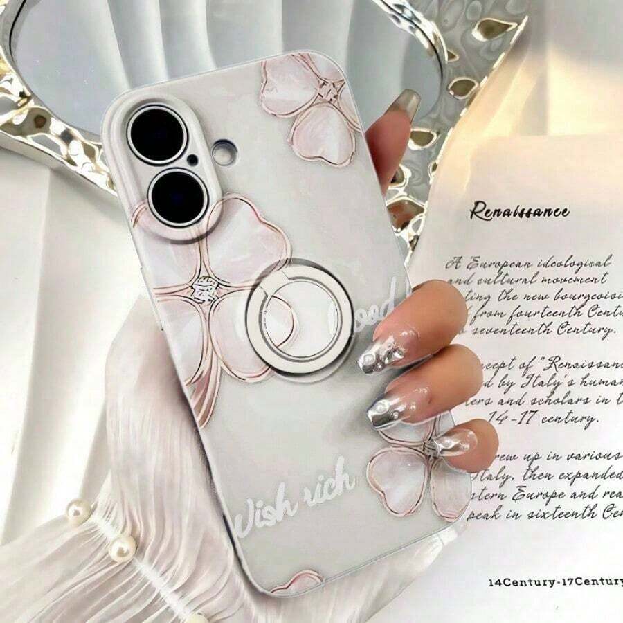 [Teléfono] Soporte de anillo de silicona, TPU antigolpes con agarre giratorio de 360°, cobertura total para phone 12, 13, 14, 15 y 16 (incluidos Pro/Pro/Plus). Colores: negro, blanco y azul. - Multicolor - Ver 1