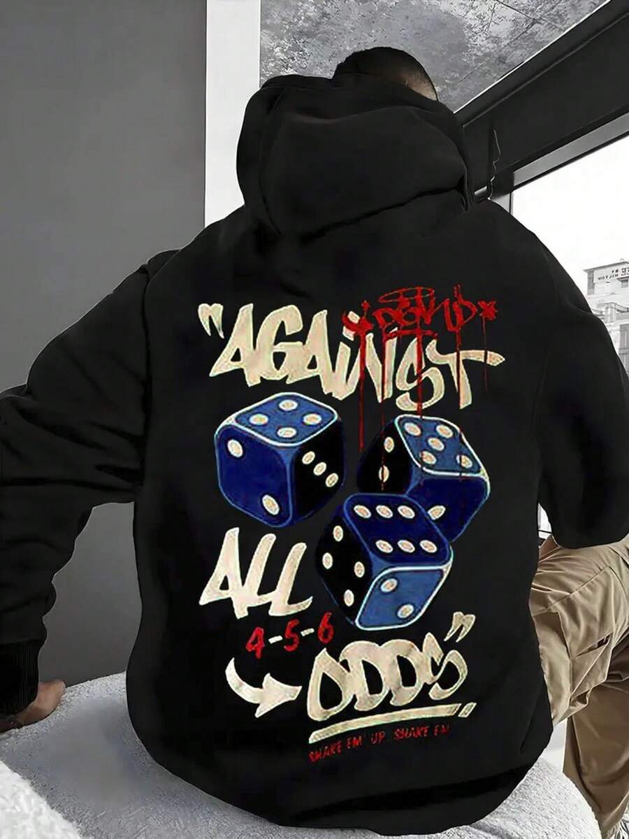 Sudadera con capucha de otoño e invierno para hombre, de manga larga, a la moda, informal, versátil, básica, informal - Negro - Ver 1