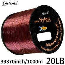 Chelesh Línea de pesca de nailon de 1000m/39370 pulgadas, de alta resistencia de un solo hilo, transparente, rosa rojo, burdeos, gris negro, verde oliva, con opciones de resistencia a la tracción de 6LB-38LB, duradera y resistente a la abrasión, lanzamiento suave, ligera y flexible, resistente a la corrosión, baja absorción de agua, textura suave, fácil de controlar y atar, adecuada para pesca de mar, pesca de estanque, pesca de carpas, pesca con señuelos, manualidades de joyería, regalo de pesca - Multicolor - Ver 50