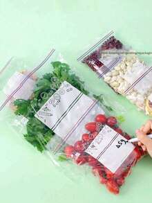 20/65/130pcs Transparent Zipper Bags, Resealable Food Storage Zipper Lock Bags For Cookies, Candies, Snacks, Dried Fruits And Grains, Spices, Portable Leak-Proof Food Preservation Containers, Vacuum Seal Bags, Kitchen Accessories, Random Zipper And Pattern Colors, Back To School Supplies - Multicolor - View 9