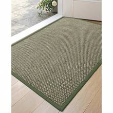 DEXI Felpudo de Entrada Frontal Interior 44 x 76 cm Antideslizante con Respaldo de Goma tapete de Bienvenida de Perfil bajo Que atrapa la Suciedad para Patio y Entrada Verde - verde - Ver 1