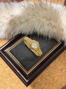 1件女士金/银简约合金手链，精致圆形表盘，时尚白色指针，数字表盘女士手表，奢华石英表，适合日常装饰、佩戴以及参加派对、通勤和旅行。 - 金色 - 查看 6