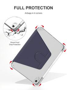 这款旋转保护套兼容 iPad 第 5/6/7/8/9/10/11 代、iPad Mini 第 6/7 代、iPad Air 第 1/2/3/4/5 代、11 英寸 (M2)/11 英寸 (M3)/13 英寸 (M2)/13 英寸 (M3) 以及 iPad Pro 12.9 英寸（第 3/4/5/6 代）。它配备集成式 Apple Pencil 收纳槽、360 度旋转保护支架、透明背板，并支持自动唤醒/睡眠功能。颜色为亚克力透明蓝。 - 藏蓝色 - 查看 9