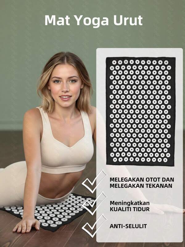 Massage Yoga Mat Massager Cushion Acupuncture Mat Acupressure Relieve Pain Stress Back Body Pain Spike Mat, Promoting Sleep And Stress Reduction In Home/Office