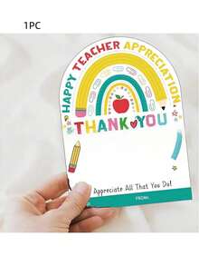 1/2/3/5/8pcs Teacher Appreciation Card & Gift Card Holder Sets | Designs For Teacher Appreciation Gifts, Christmas, And Graduation | Reusable Pocket Cards For Easy Gift-Giving And Expressing Gratitude - Multicolor - View 13