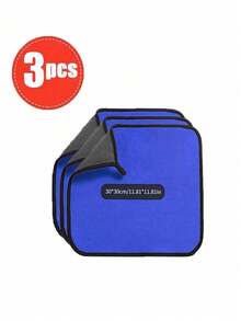 3条装 30x30厘米 蓝灰色汽车清洁多用途超细纤维毛巾，清洁用品