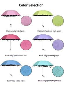 水中绽放的遮阳伞，乙烯基遮阳伞，防晒遮阳伞，折叠伞，男女通用伞，加厚乙烯基防晒防雨两用遮阳伞，折叠三折伞防紫外线遮阳伞 - 彩色 - 查看 10