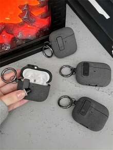 Cute Shiny TPU Earphone Protective Case, Compatible With Iphone 1/2/3/4, Soft Case Compatible With Iphone Pro 2/3, With Lock Anti-Lost Protective Cover - Grey - View 4