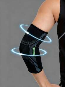 1 Pair - Compression Elbow Sleeves, High Elasticity Knitted Elbow Guards, Breathable And Comfortable - Suitable For Daily Work, Life, Fitness, Running, Tennis, Badminton And Other Sports - Unisex Fitness Accessory - Black - View 7