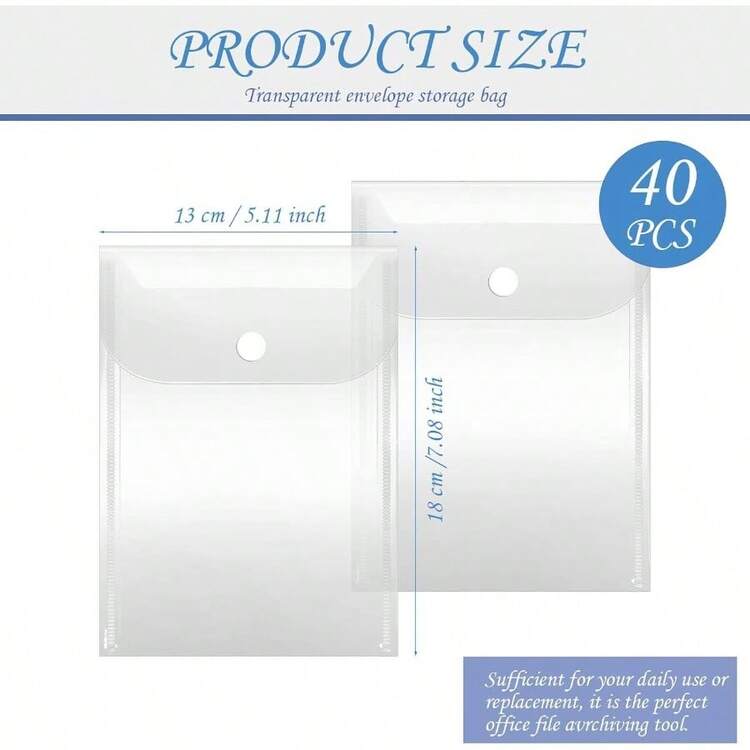 Craftelier - Enveloppes transparentes en plastique avec fermeture Velcro | Compatibles avec classeurs, albums ou dossiers à 6 anneaux | Comprend 3 enveloppes de taille env. 15,01 x 22 cm (5,91 x