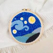 Animal Pattern DIY Punch Needle Embroidery Kit Yarn And Adjustable Embroidery Easy To Use DIY Tools Set For Beginner