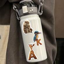 50PCS Cartoon Alphabet Animal Doodle Stickers Cute Decals DIY Decoration Skateboard Phone Case Laptop Bike Fridge Waterproof Graffiti Stickers - Multicolor - View 7