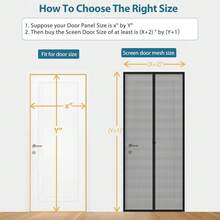 Magnetic Screen Door Mesh: High Density Net-Within-Network Screen Doors Size 34inchx81inch Fit Door 32x80 Inch, With Windproof Hasp & Powerful Magic Force, Efficiently Dustproof & Keep Bugs Out{Inchsize_nameinch:InchFitDoorSize32x80Inchinch} - Kích thước cửa vừa vặn 32x80 inch - Xem 6