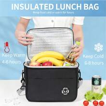 New Portable Lunch Bag Food Thermal Box Waterproof Office Cooler Lunchbox With Shoulder Strap Insulated Case,Large-Capacity Travel Hand-Held Shoulder Strap Insulated Bag, Lunch Box Bag, Student Thickened Waterproof Lunch Bag, Fresh-Keeping Aluminum Foil Picnic Bag