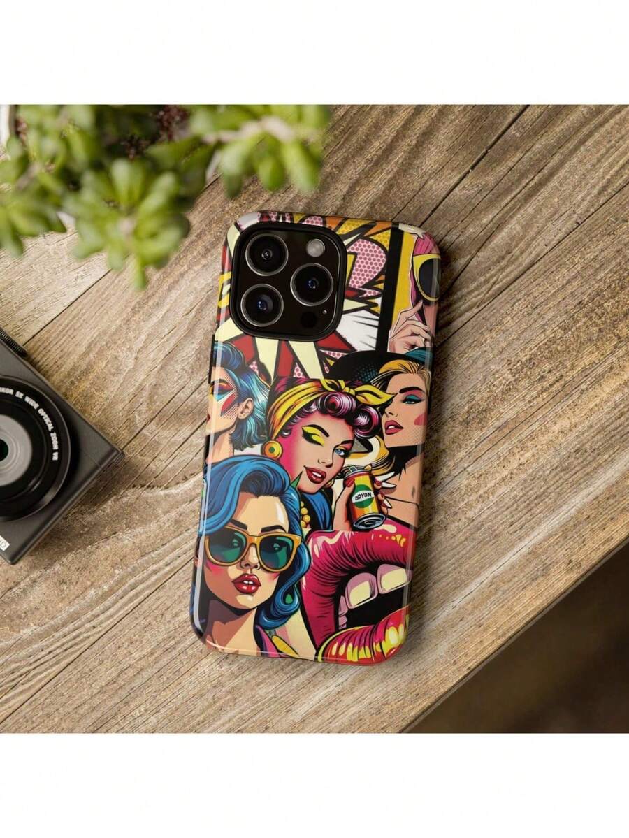 Funda Deluxe Doble Capa, Resistente, Anticaídas Acabado Brillante, Compatible con iPhone, Galaxy, Oppo, Pop Art F03 - Multicolor - Ver 1