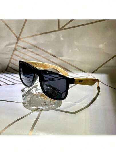 Óculos de Sol Madeira Bambu Premium Masculino Quadrado Verão