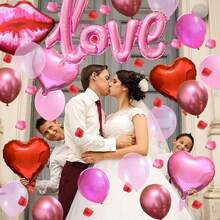 247 piezas/Set, Oro rosa, Burdeos mate, Rosado macaron, Rosado perla claro Globos de látex, Corazón rojo, Corazón rosa, Labio rojo, Globos de foil de letra de amor rosa conectada, Decoración de pétalos, Adecuado para el Día de San Valentín, Año Nuevo, Ceremonia de apertura de Año Nuevo, Navidad, Cumpleaños, Boda, Acción de Gracias, Día de la Madre, Día del Padre, Aniversario, Temporada de graduación, Decoración del hogar, Fiesta de globos, Fondo de fotografía, Decoración de naturaleza muerta de fotografía. - Multicolor - Ver 6