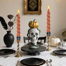 Halloween Candlestick Short Taper Candle - 7inch Cute Candle Sticks Orange Tapered Candles Pumpkin Twisted Candlestick For Christmas Than1ks 1giving Chu 1rch Holiday Decor,2D-ORABRO{Inchcolor_nameinch:InchOrabroinch,Inchsize_nameinch:Inch7INCHinch} - 奧拉布羅 - 查看 5