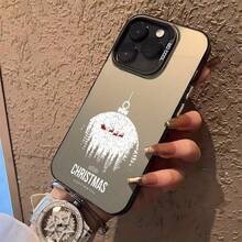 Funda de Teléfono Plateada Hermosa con Decoración de Reno de Navidad, Funda de Teléfono a Prueba de Golpes Adecuada para 16 11 15 14 13 12 Pro Plus, Regalo de Navidad Lindo Adecuado para Mujeres Hombres Adolescentes Chicas - Colores mixtos - Ver 5