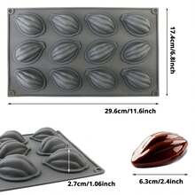 1pc Silicone Cocoa Fruit Shaped Mousse Cake Mold, Suitable For Baking Mousse, Cake, Chocolate Candy, Candle, Handmade Soap And Other Holiday Gifts - Grey - View 7