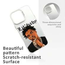 Funda/cubierta de teléfono a prueba de golpes con láser aurora multicolor compatible con 17 16 15 14 13 12 11 Plus Pro Max del rapero musical L-Lil Baby - z2 - Ver 8