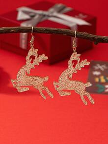 Women's Holiday Party Drop Earrings, Sparkling Christmas Earrings For Women, Alloy Christmas Gift For Her