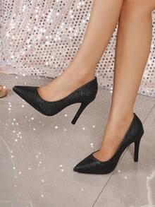 High Heels For Women Closed Pointed Toe Pump Wedding Party Dress Shoes