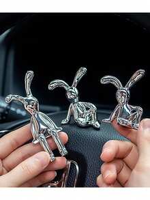 1pc Modern Silver Decorative Rabbit Figurine, Multipurpose Decor For Home, Kitchen, Office, Shelves, Desks, Vanities,Home Decor,Kitchen Decor Decor,Room Decor,Christmas Decor,Party Decor,Decorative Crafts,Desk Ornaments,Table Decorative Ornaments,Party Gift Decorations,Christmas Decorations,Christmas Gift. - Silver - View 7