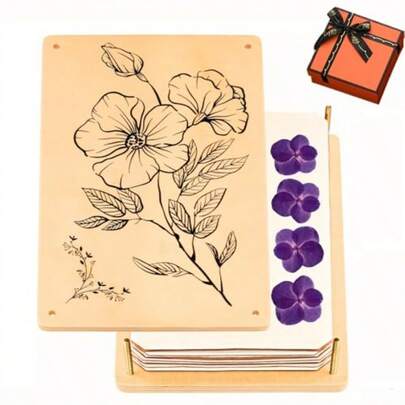 Wooden Flower Press For Adults And TeensLarge Kit 10.8" X 6.9" Ready Packaging Ideal For Arts And Crafts Lovers Flower Pressing