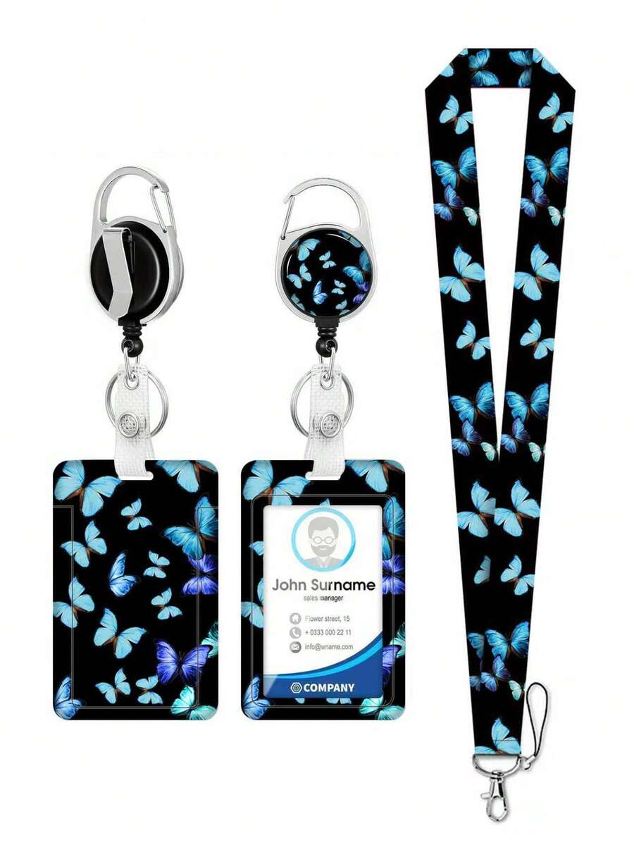 1 Stück Göttin Schmetterling Ausweishalter Einziehbares Fußball Muster Hängende Kartenetui, geeignet für Studenten Ausweise, Schlüsselanhänger Dekoration, Rückkehr zur Schule Grundausstattung für Frauen, süße Geldbörse, Kartenetui, Mini Geldbörse, kleine Geldbörse