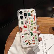Funda de teléfono a prueba de golpes Funda de teléfono: Collage estético verde de vibración italiana Funda de teléfono transparente para iPhone 17 16 11 15 14 13 12 Pro Max Air Plus Funda de teléfono Regalos para mujeres y adolescentes Funda de teléfono suave y ligera a prueba de golpes - 1 pieza - Ver 3