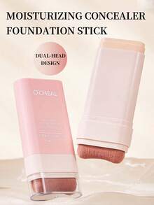 1支装自然妆效保湿防水持久不晕染亮泽旋转粉底棒，带刷头，打造无瑕妆容 - 彩色 - 查看 1
