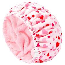 Gorro de ducha impermeable 3 en 1 para mujer, gorro de baño de pelo de fibra ultrafina absorbente de poliéster ajustable, gorro para dormir LZMR - 1 pieza rosa - Ver 4