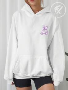 Bear Sweatshirt Be Yourself Be Yourself Humor Bear  3160 - Blanco - View 6