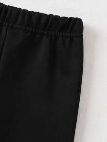 2pcs Baby Girls Casual Fashion Cute Bow Decor Long Sleeve Striped Splice Top And Flare Pants Set, Baby Girl Clothes, Autumn/Winter