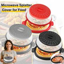 1PC Microwave Splatter Cover & Silicone Mat – Collapsible, Vented, Reusable Food Guard,Microwave Lid With Handle Tray-Resistant Trivet For Pots, Pans, And Kitchen Counter - Black - View 3