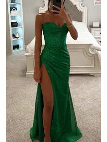 Women's Fashion Sexy European And American Hot-Selling Dress Long Gown Party Evening Dress - 綠色 - 查看 7
